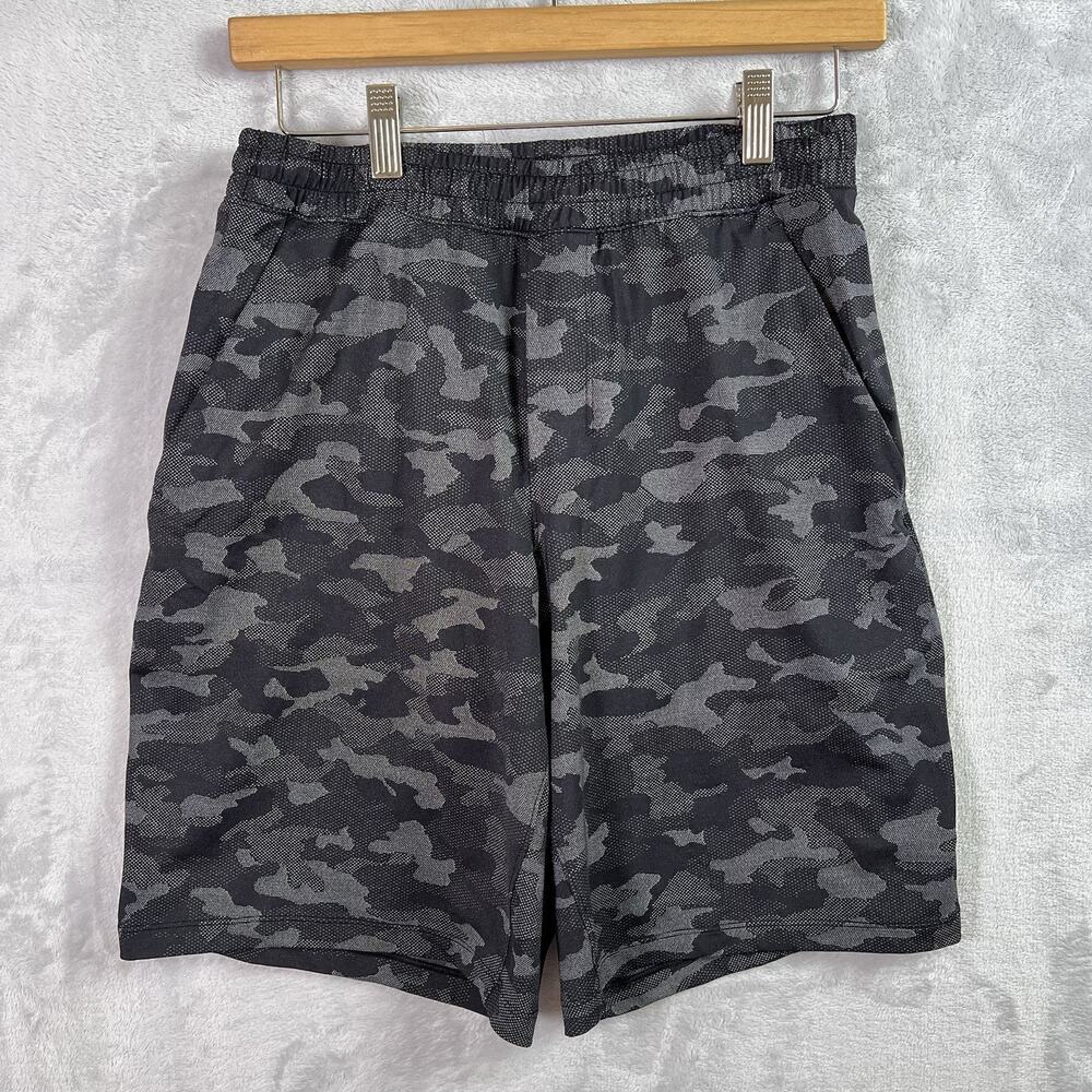 Lululemon Camo Shorts‎ Men's Small Black/Grey Athletic Workout Gym Pockets